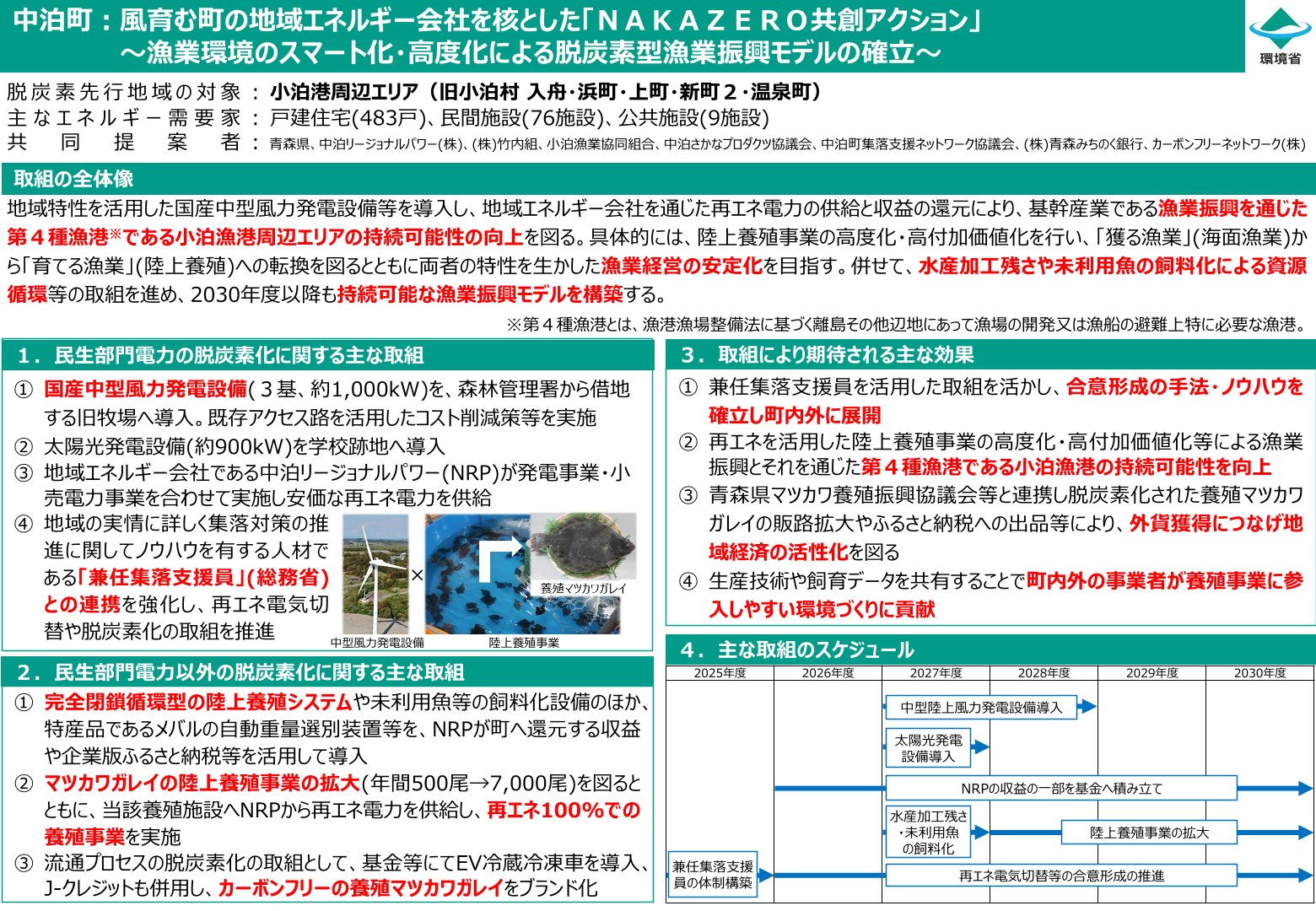 脱炭素先行地域計画　概要書